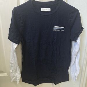 Abercrombie & Fitch New York City Navy Blue And Back Boy's Shirt - 2 For $8